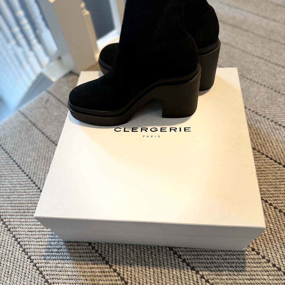 NIB Clergerie Nina2 Women's Black Heeled Boots 9